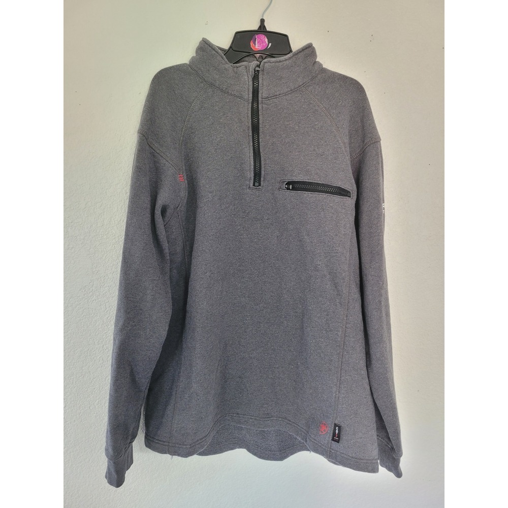 Ariat FR Mens Gray Quarter Zip Flame Resistant Pullover CAT 2 Size Medium #5